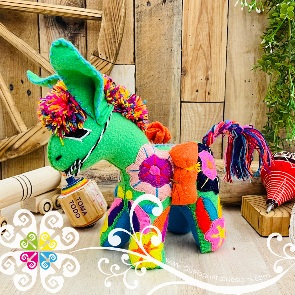 Embroidered Donkey - Chiapas Stuffed Animal