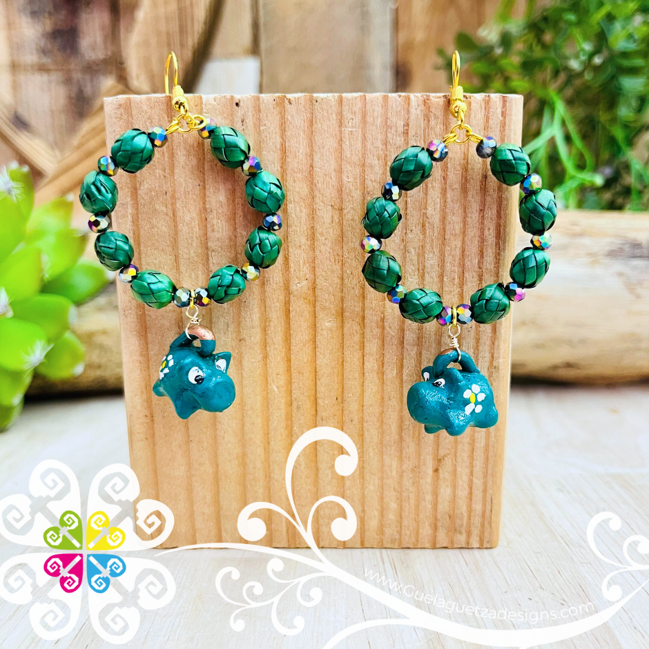 Porki Hoops Clay Earrings - Palm Earrings