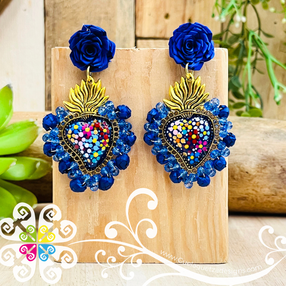 Large Corazon Milagro Studs- Palm Earrings