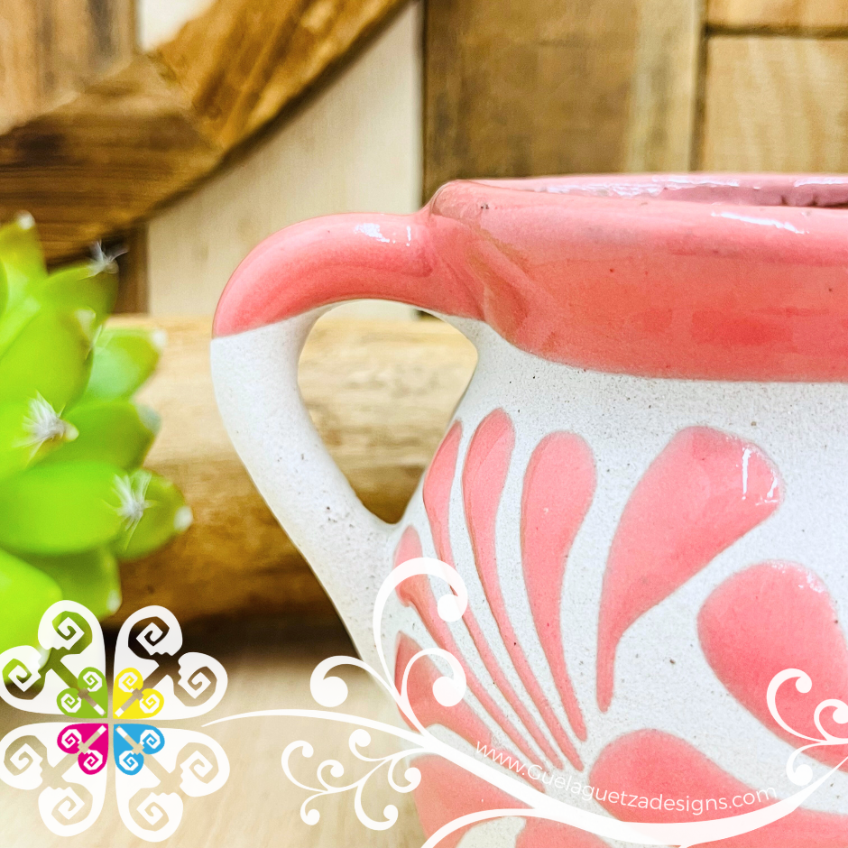 Set of Pink Espiga Clay Mugs - Set Taza Barro