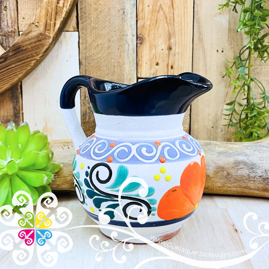 Navy Blue Small Engobe Clay Pitcher - Jarro