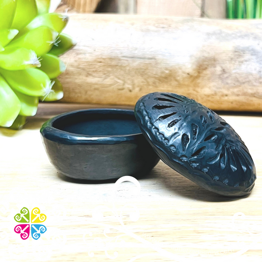 Mini Oval Jewelry Box - Barro Negro Oaxaca
