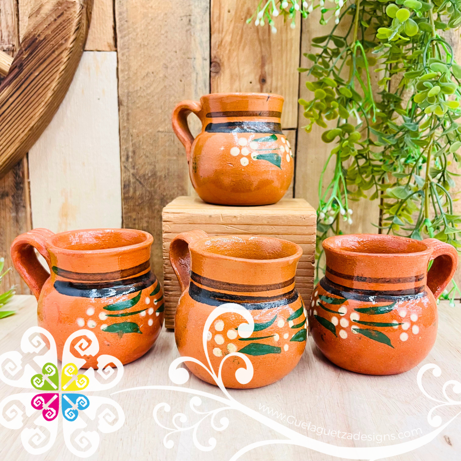 Set of 4 Medium Capula Jarrito - Set Capula Sencillo Clay Mug