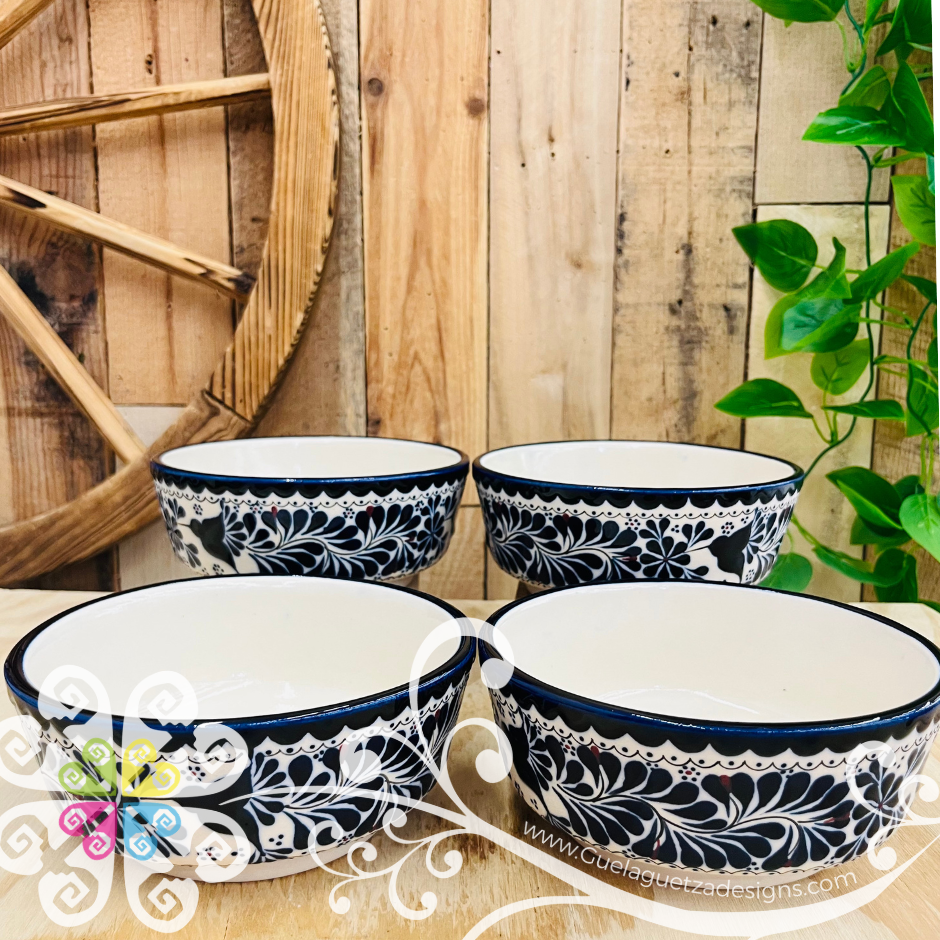Navy Blue Set of 4 Bowls - Barro Alta Temperatura