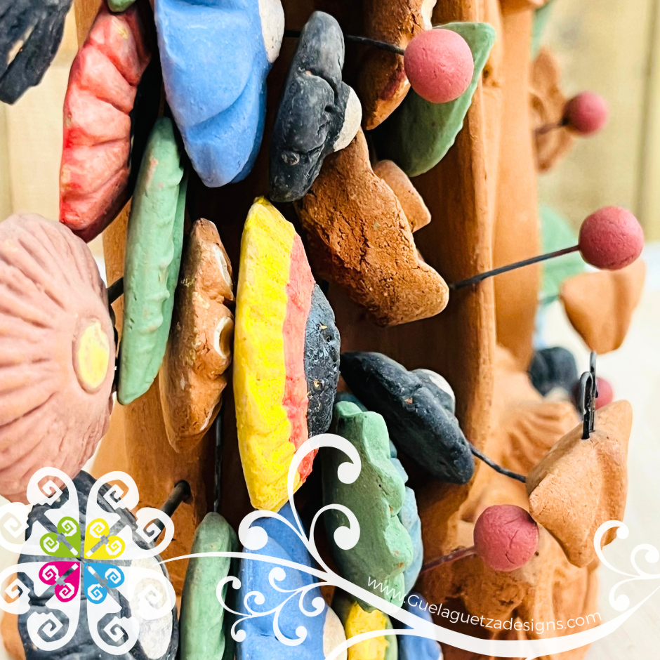 Large Colores Virgen de Guadalupe Home Decor - Barro Metepec