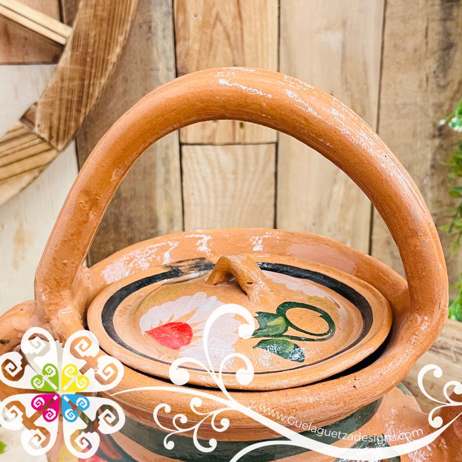 Medium Flor Clay Tea Pot - Mexican Clay Kitchen
