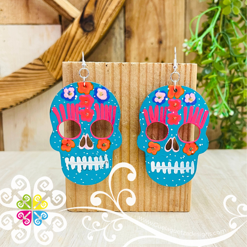 Large Calaverita Wood Earrings - Wood Earrings