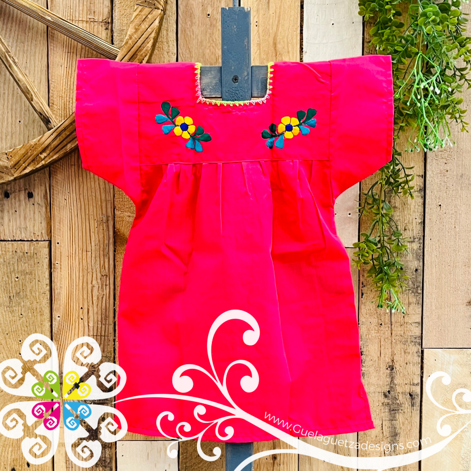 Fuchsia Vestido Tehuacan Nina - Tehuacan Children Dress