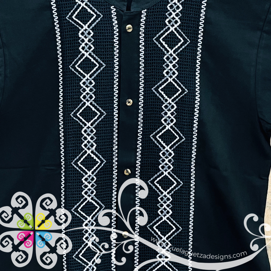 Black Lace Men Guayabera - Men Shirt
