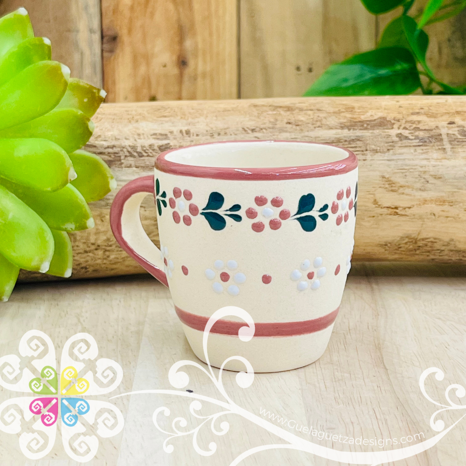 Set of 4 Mini Taza Cono Tequilero - Barro Alta Temperatura - Set of 4 Shot Glasses