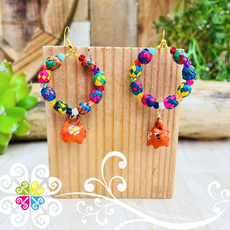 Porki Hoops Clay Earrings - Palm Earrings