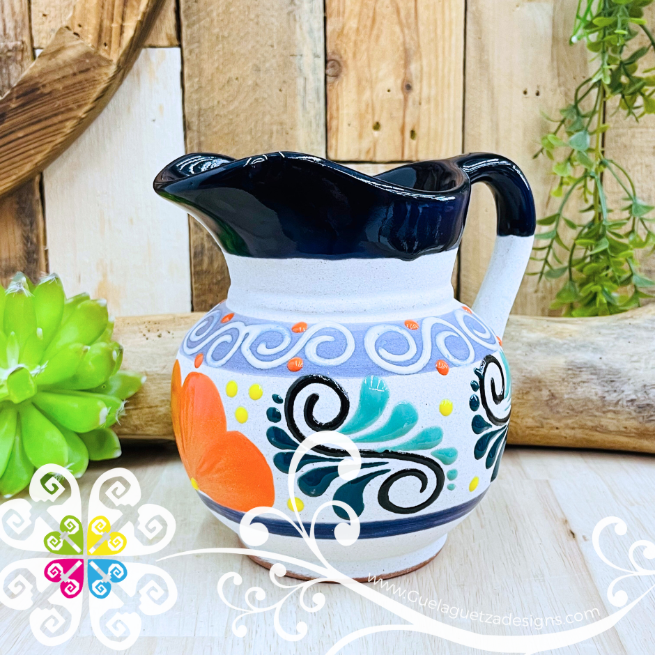 Navy Blue Small Engobe Clay Pitcher - Jarro