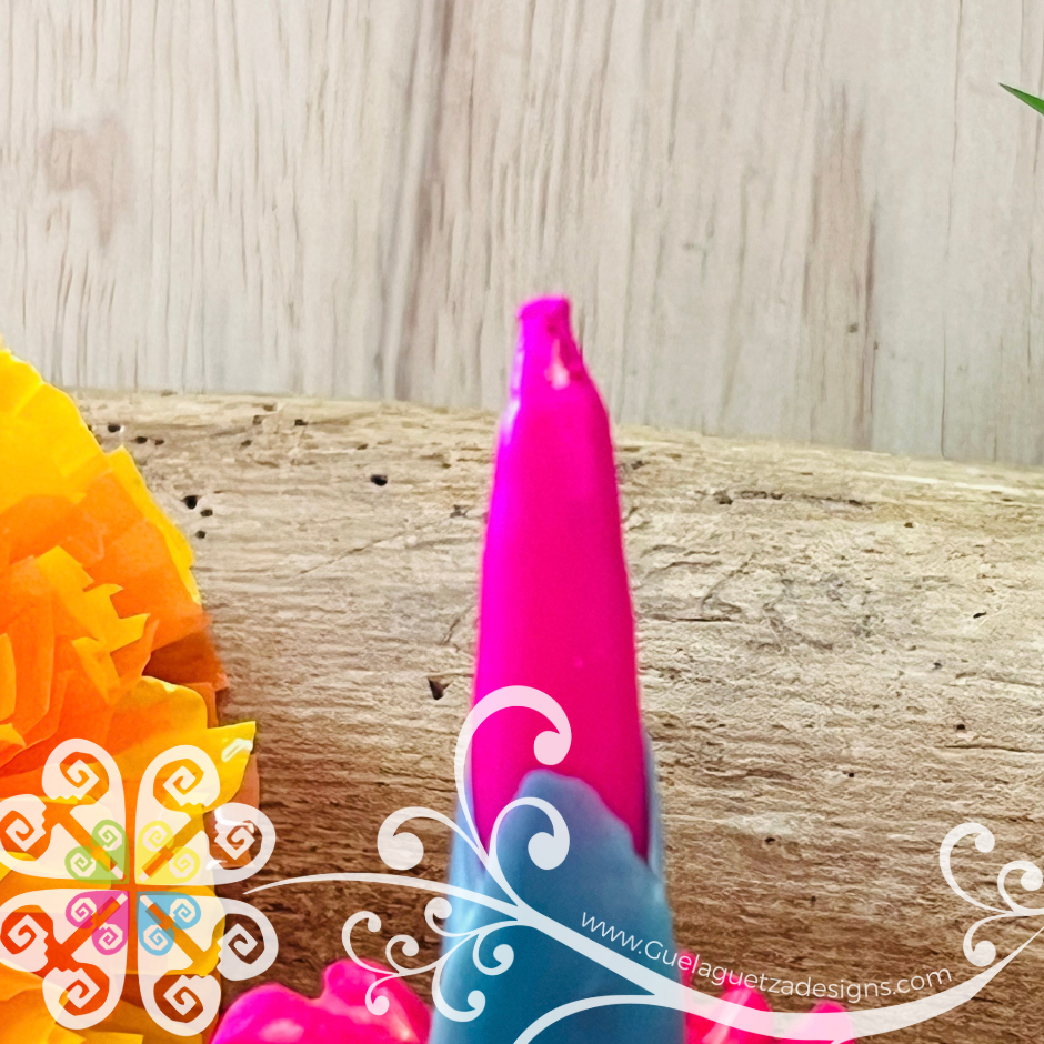 Mini Fuchsia Vela Escamada Elegancia Artesanal- Artisan Candles Vedesa