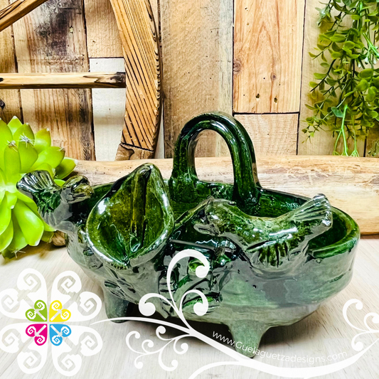 Duo Tortolos Botana Tray - Barro Vidriado Oaxaca