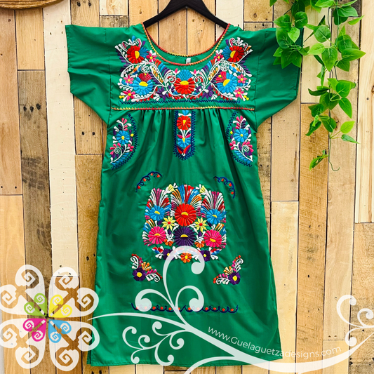 Green Vestido Tehuacan Puebla - Women Dress