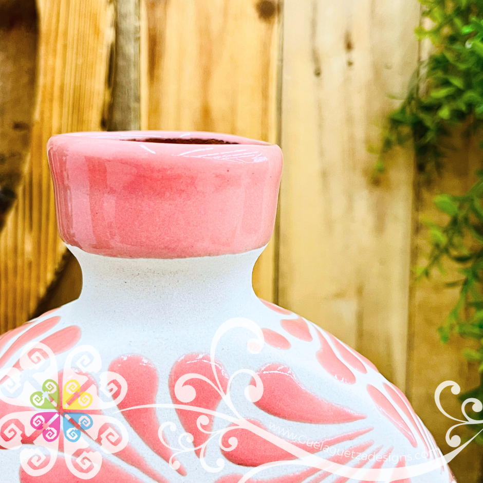 Pink Espiga Tequilero Bottle - Clay Licorera