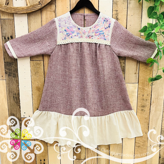 Medium Bata Primaveral 3/4 Sleeve - Embroider Women Dress
