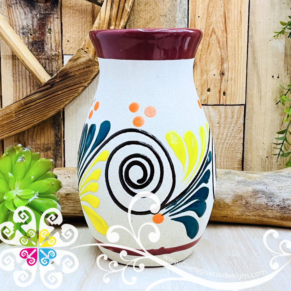 Maroon Catrina Ovulo Vase - Mexican Home Décor