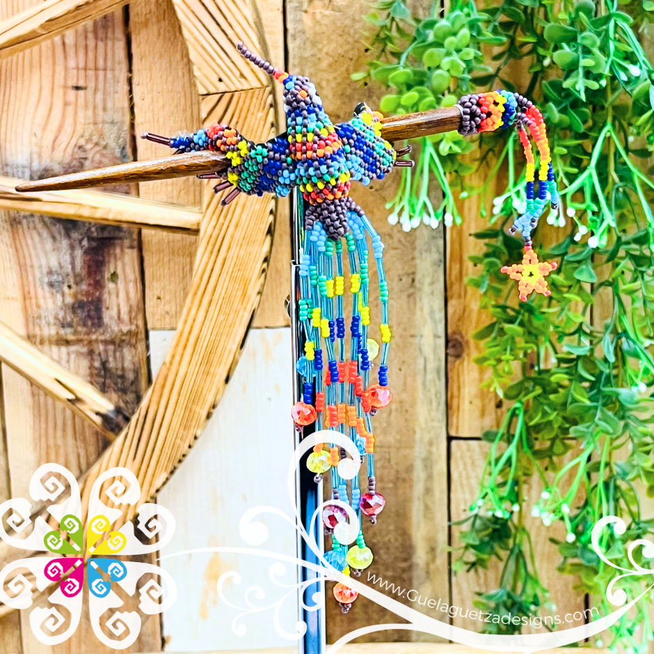Hummingbird Beaded Hair Brooch