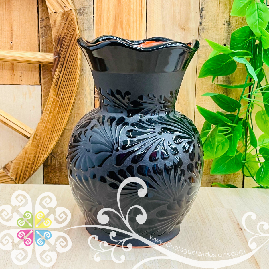 Black Espiga Florero Chino - Florero Barro
