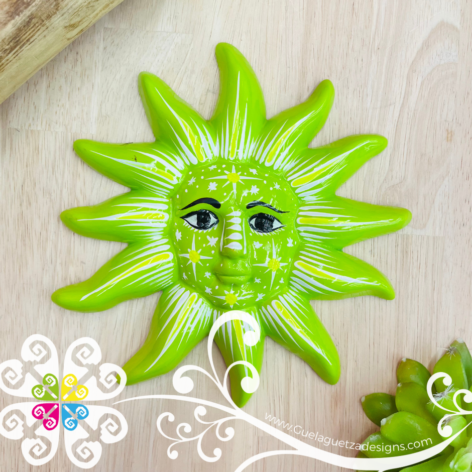 Large Lime Green Sun & Moon Set - Wall Decor