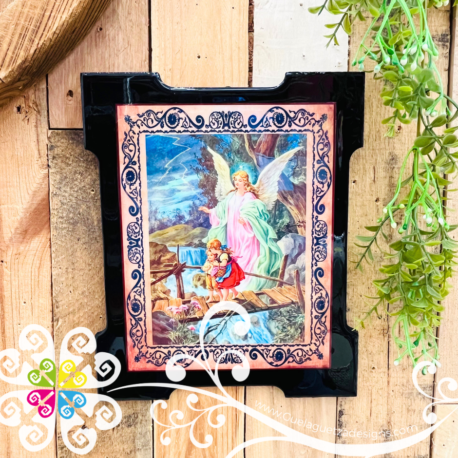 Medium Wood Angel de la Guardia Wood Wall Art - Litografia