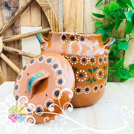 Medium Capula Sencillo Olla de Barro Con Tapa - Capula Sencillo Clay Olla