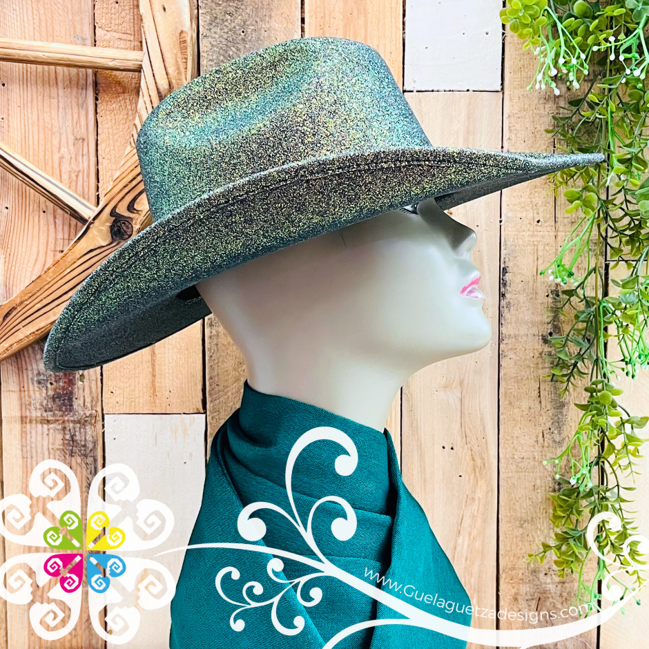 Green/Gold Glitter Cowboy Hat - Unisex Hat