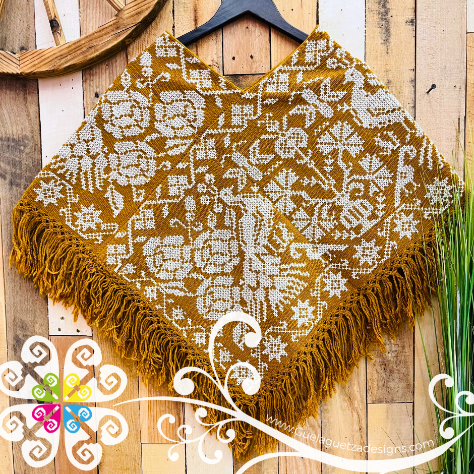 Colors Peacock Design Embroider Poncho - Mañanita