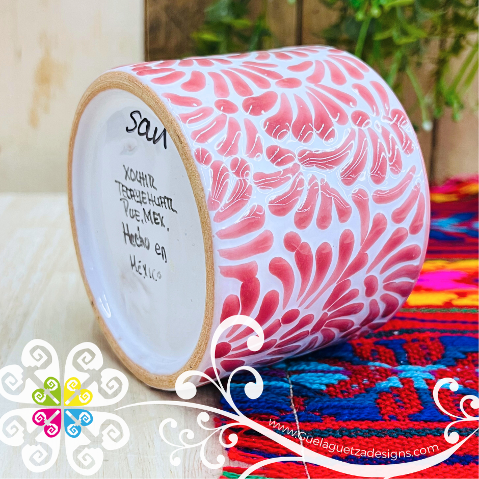 Medium Tazon Pink Talavera Candle - Artisan Candles