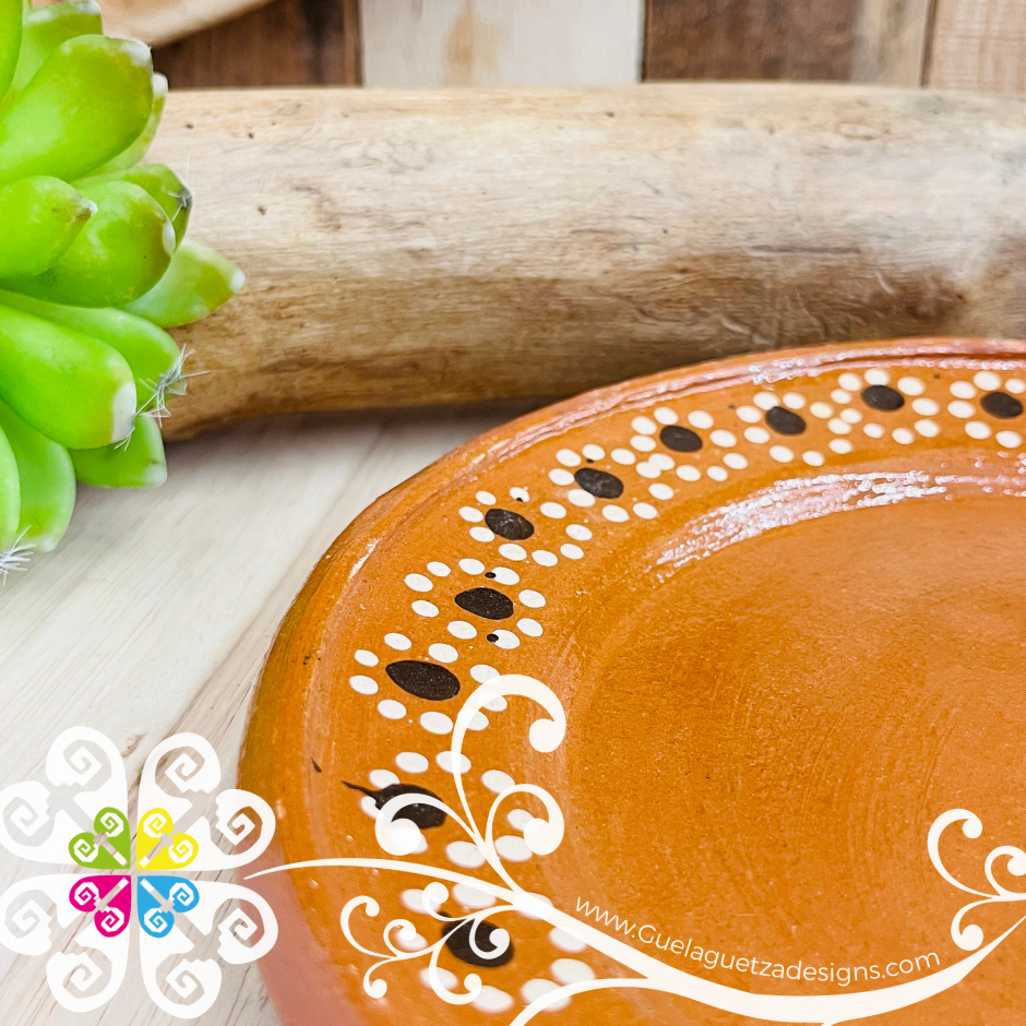 Set of 4 Large Capula Traditional Plate - Set Capula Sencillo Clay Plate
