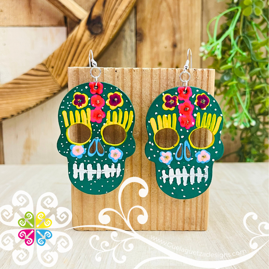 Large Calaverita Wood Earrings - Wood Earrings