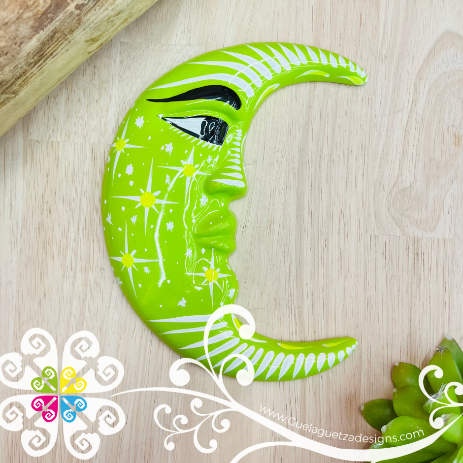 Large Lime Green Sun & Moon Set - Wall Decor