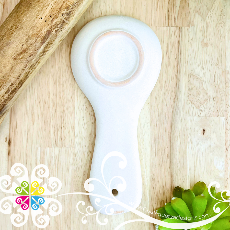 White Espiga Clay Cucharero - Spoon Holder