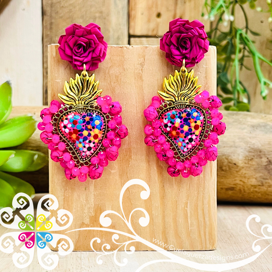 Large Corazon Milagro Studs- Palm Earrings