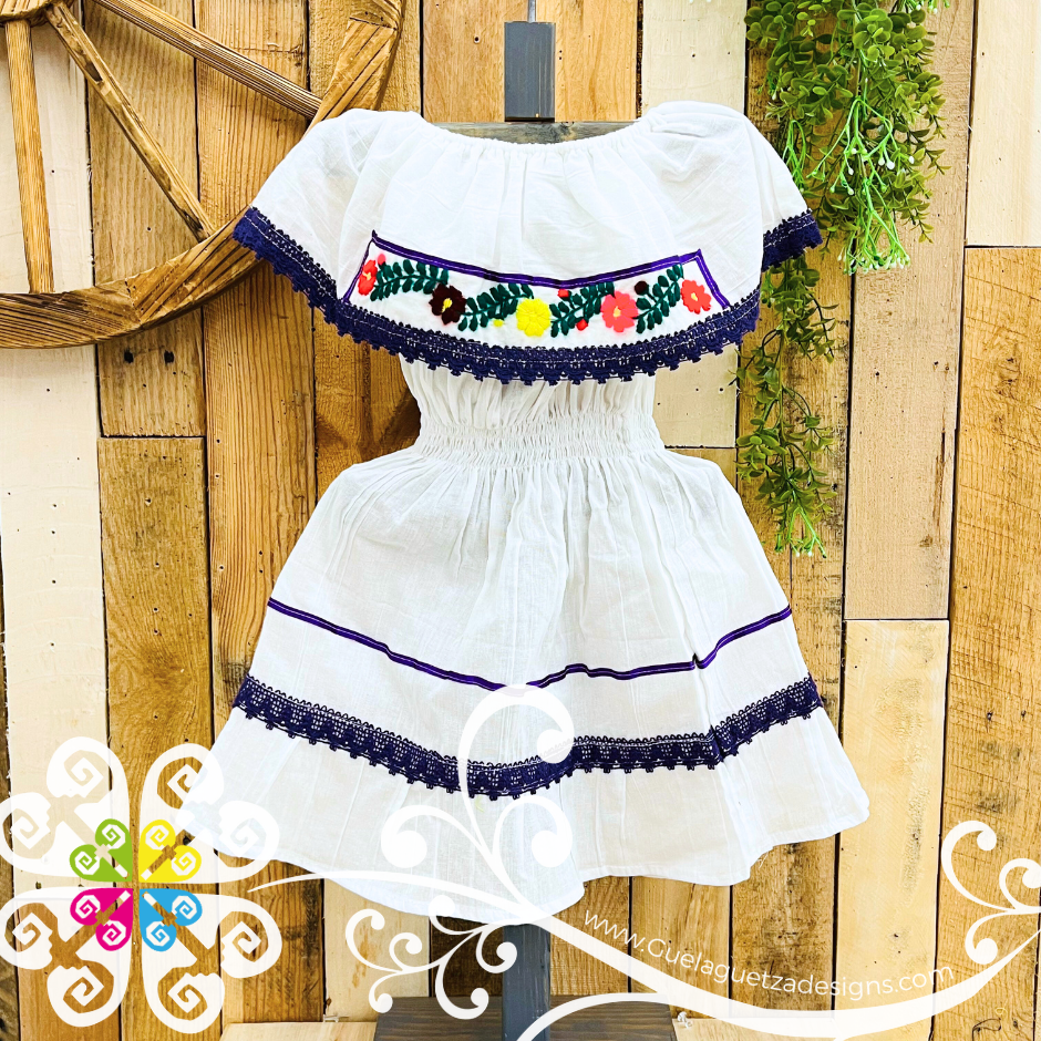 Purple Estambre Campesino Children Dress