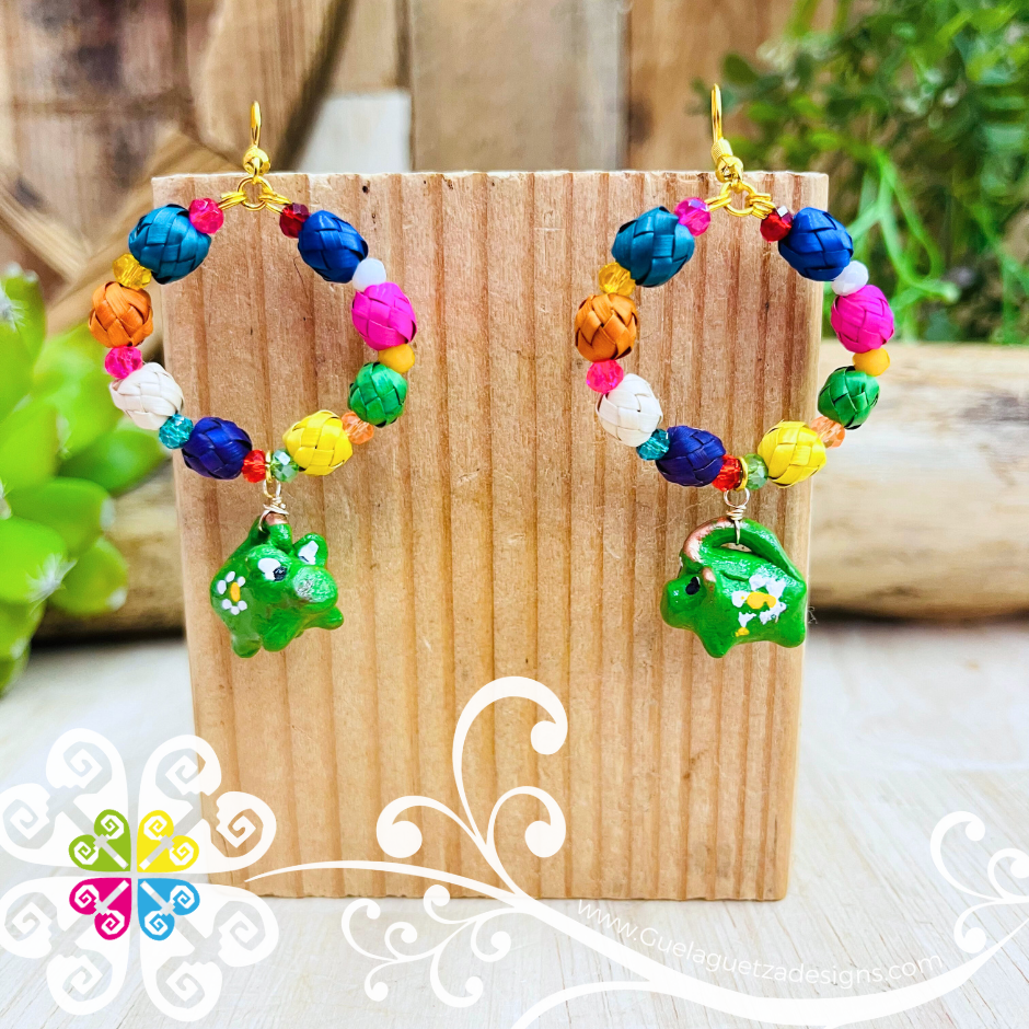 Porki Hoops Clay Earrings - Palm Earrings