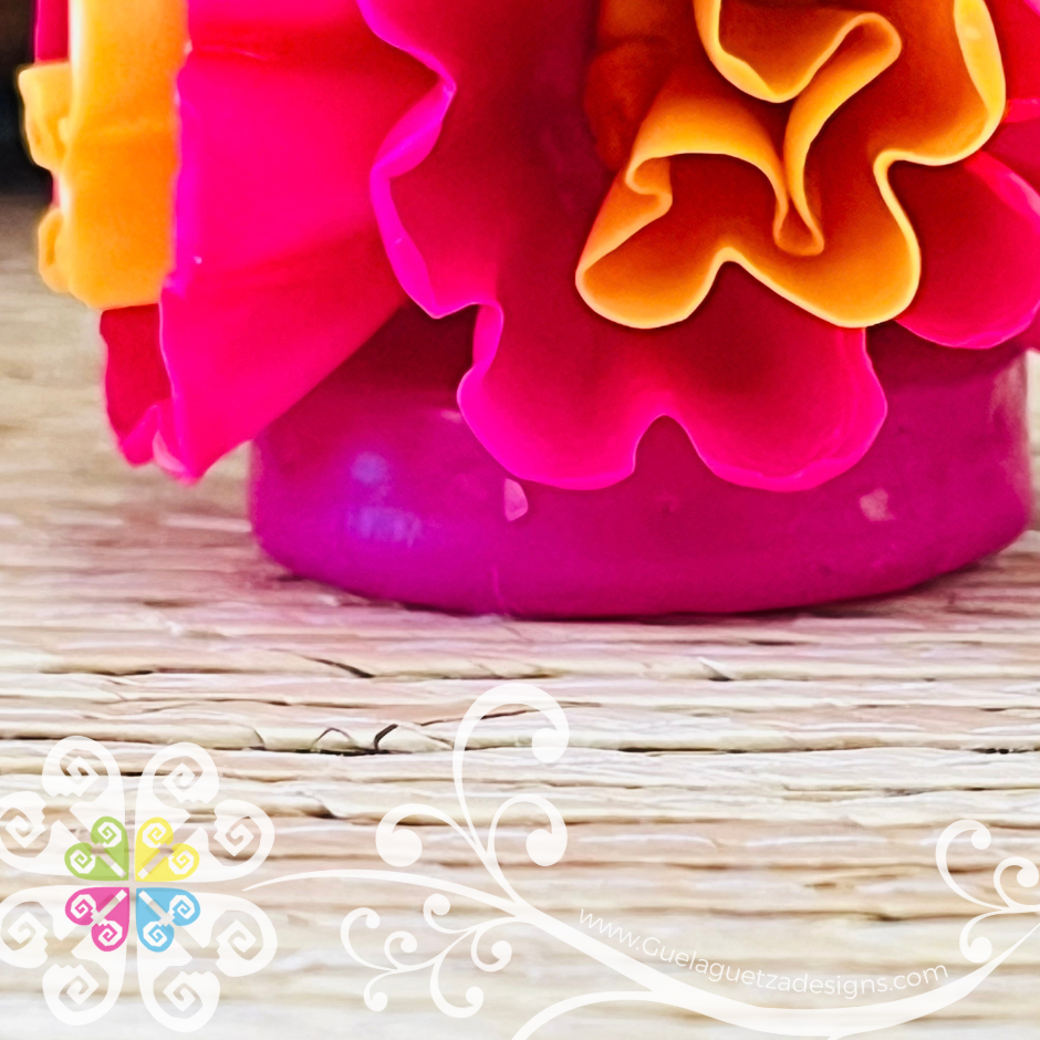 Mini Fuchsia Vela Escamada Elegancia Artesanal- Artisan Candles Vedesa