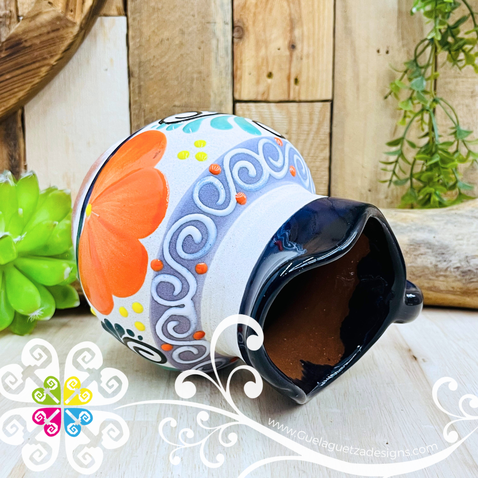 Navy Blue Small Engobe Clay Pitcher - Jarro