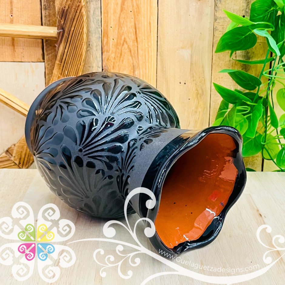 Black Espiga Florero Chino - Florero Barro