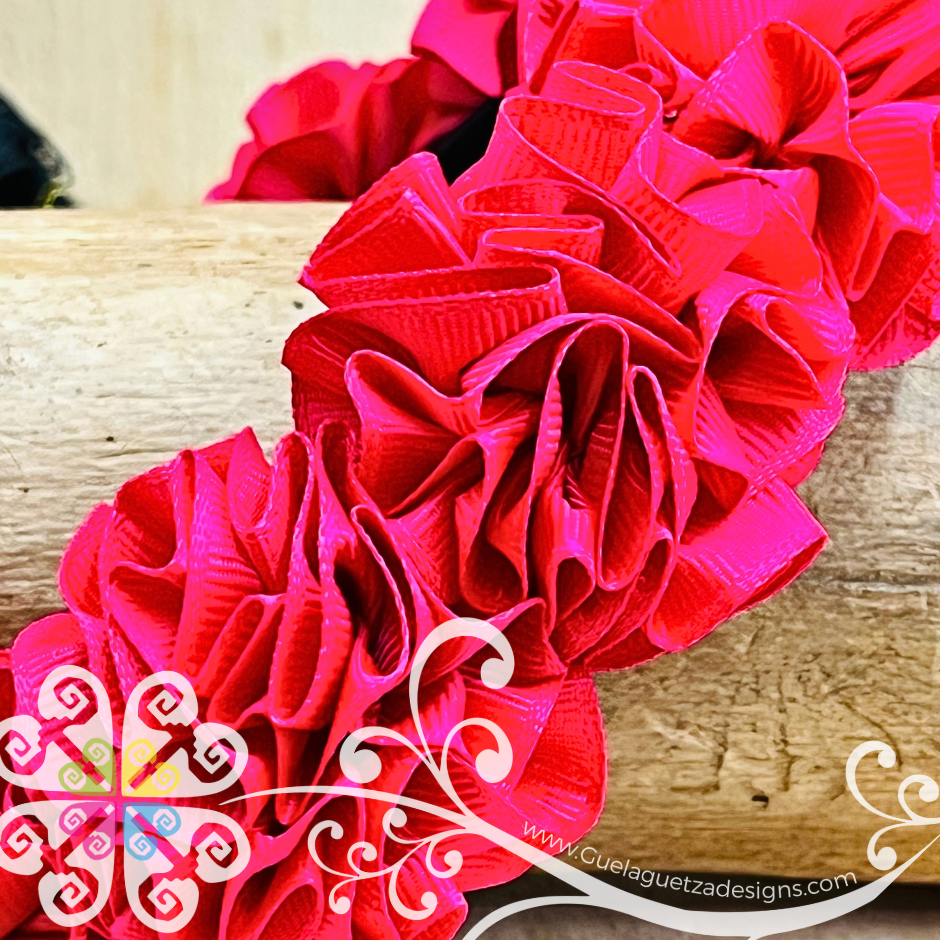 Fuchsia Catrina Ribbon Flower Headband - Folkloric Headband