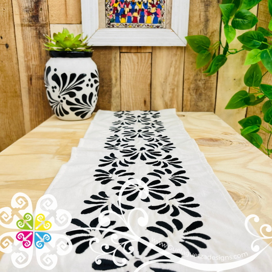 Black Cielito Lindo Table Runner - Mexican Home