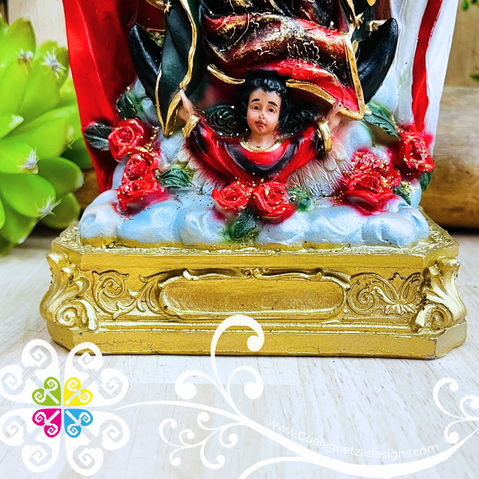 Small Virgen de Guadalupe - Binational Flag Statue - Home Decor