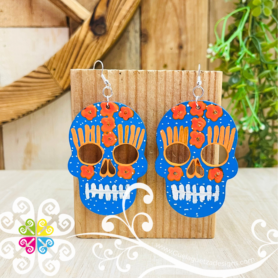 Large Calaverita Wood Earrings - Wood Earrings