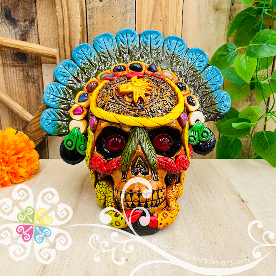 Large Craneo Penacho - Epoxy Clay Resin Skull