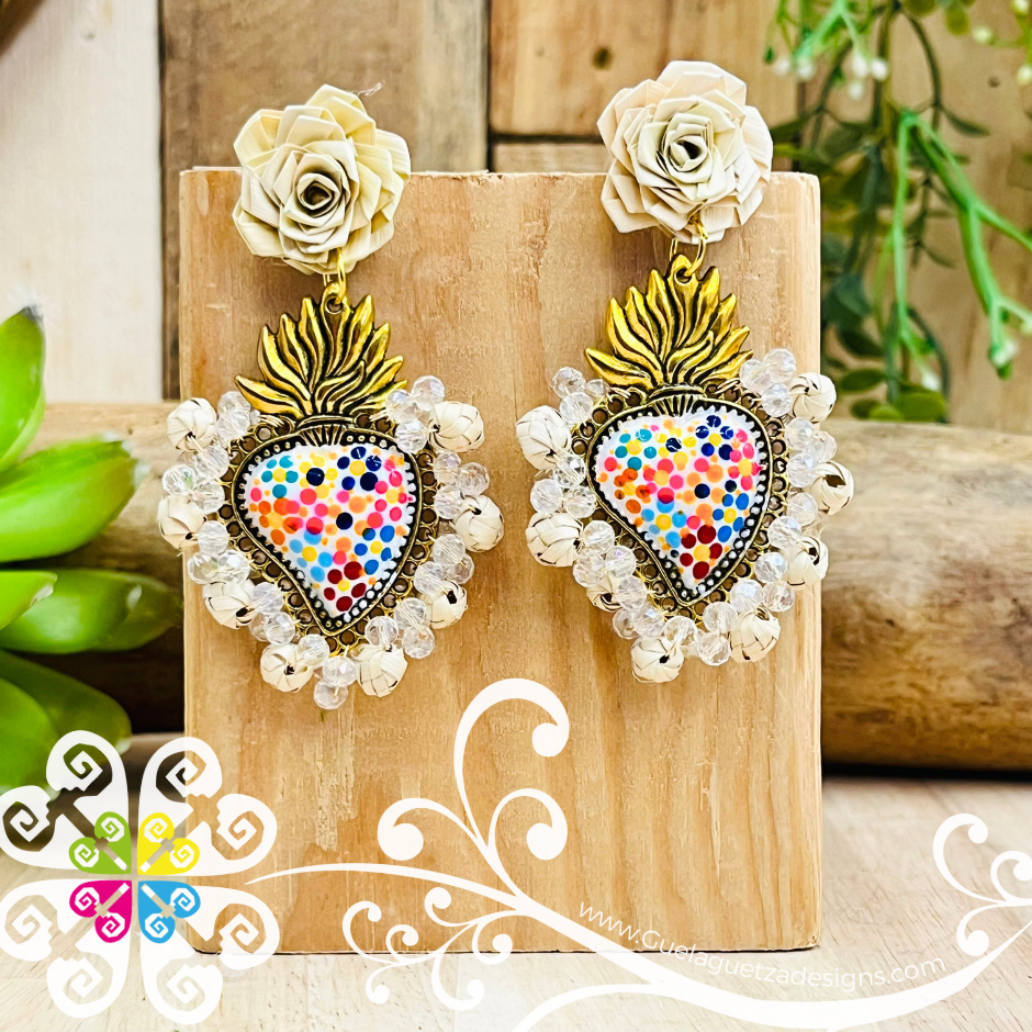 Large Corazon Milagro Studs- Palm Earrings