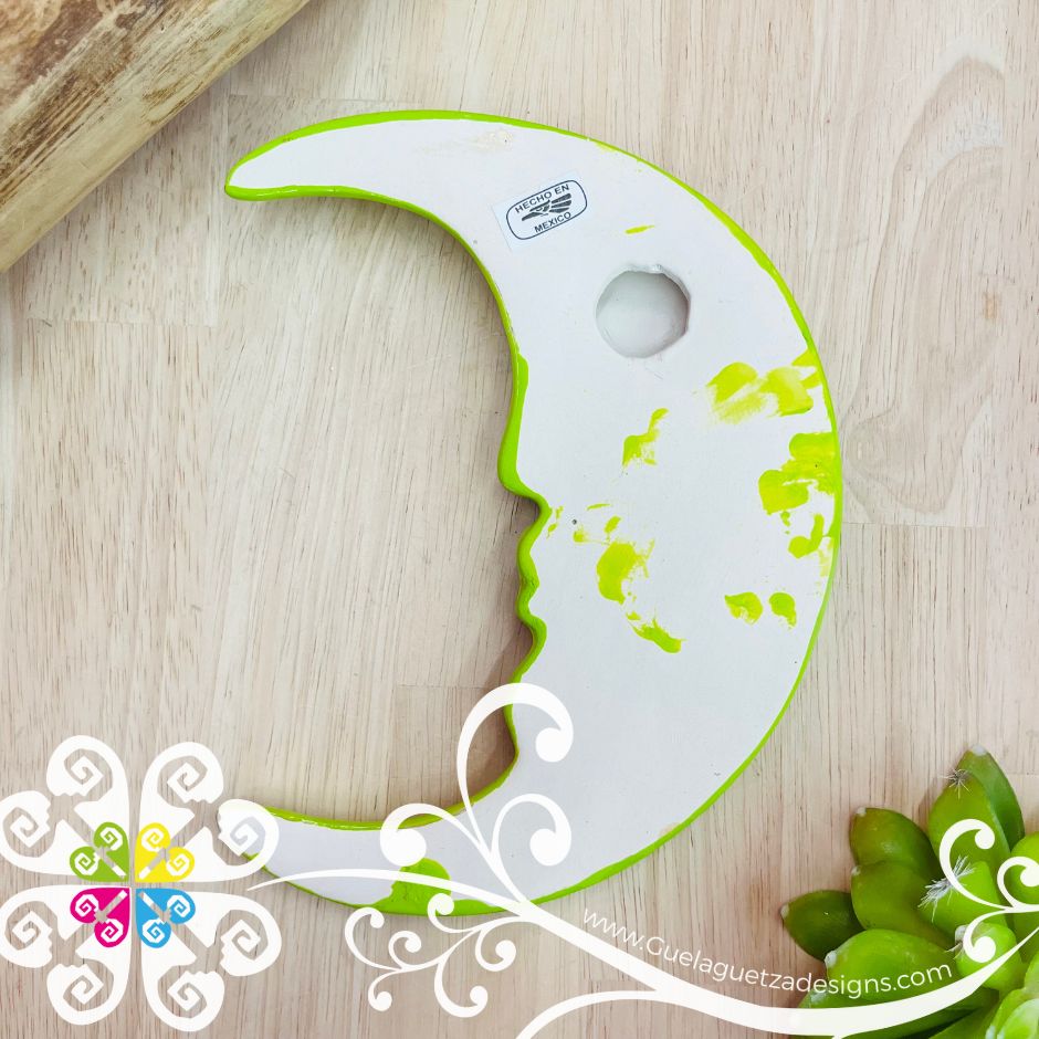 Medium Lime Green Sun & Moon Set - Wall Decor