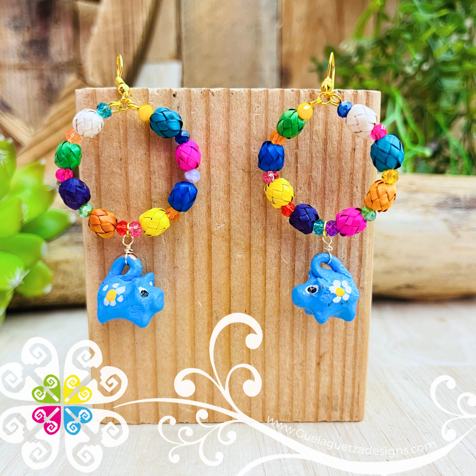 Porki Hoops Clay Earrings - Palm Earrings