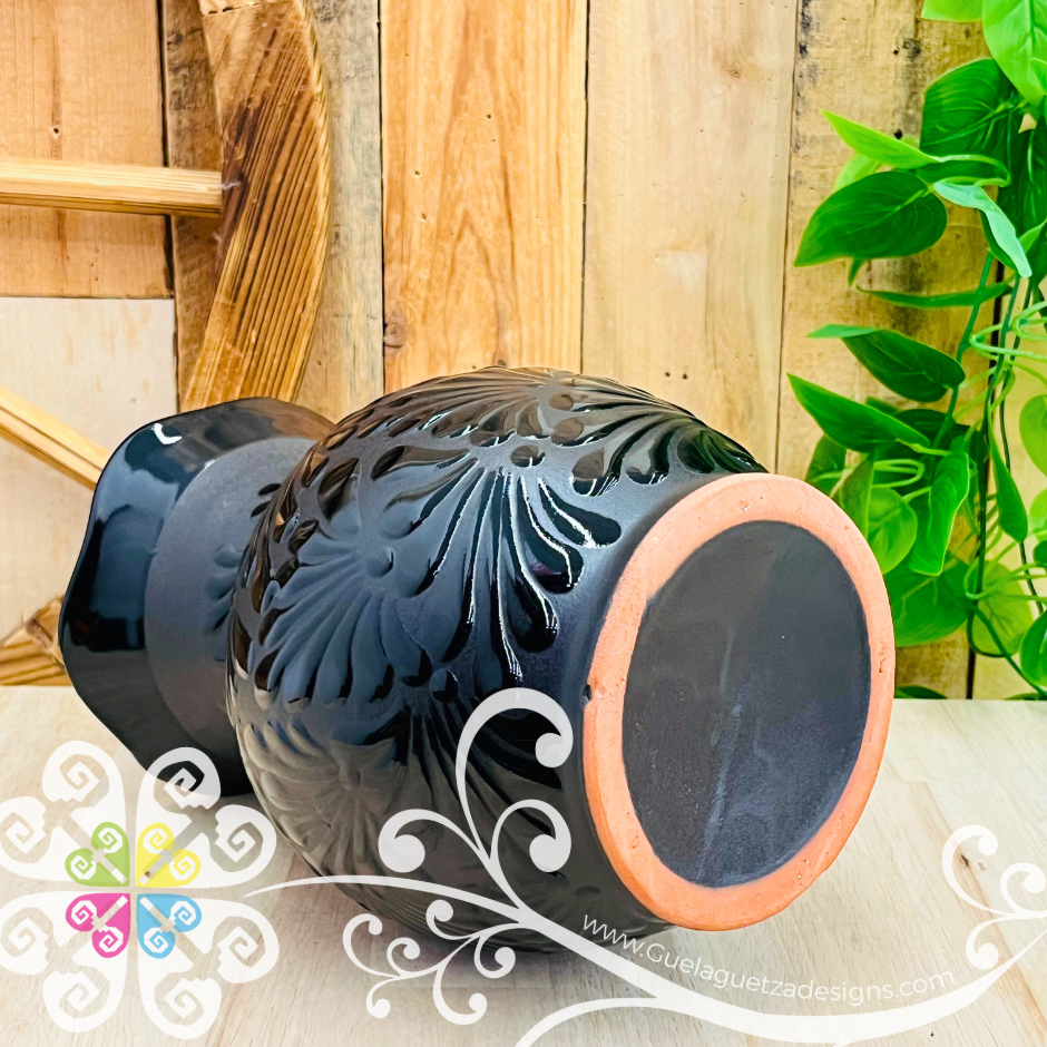 Black Espiga Florero Chino - Florero Barro