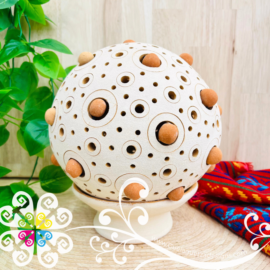 Large Round Candle Holder - Barro Atzompa